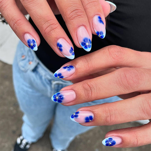 Floral Print Press-On Nail Set Bowlift