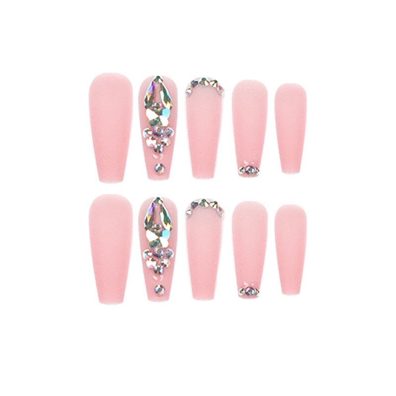 Artificial nails with rhinestone embellishments Bowlift