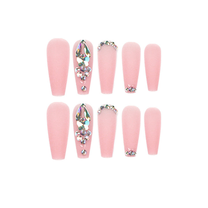 Artificial nails with rhinestone embellishments Bowlift