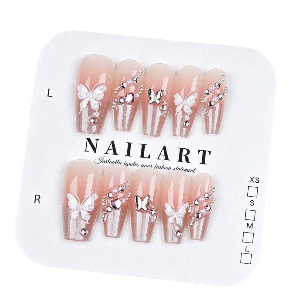Artistic Press-On Nail Set with Star Motifs Bowlift