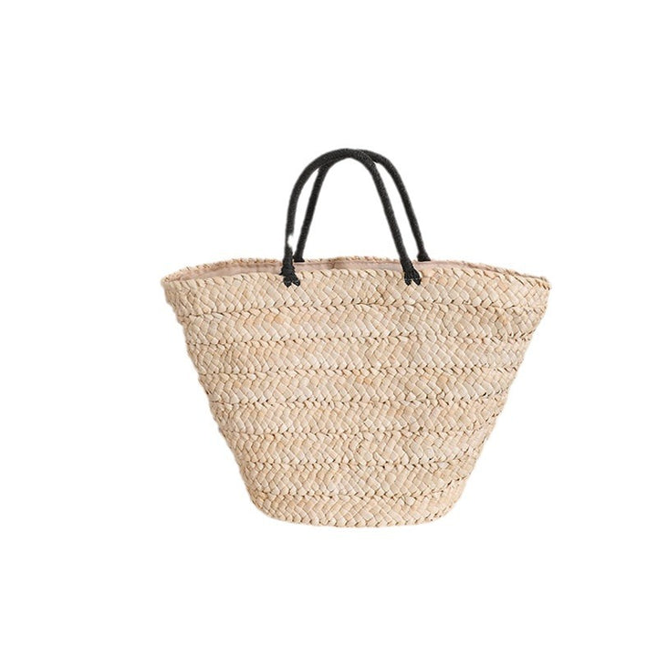 Elegant Basket Bag with Contrast Handles Bowlift