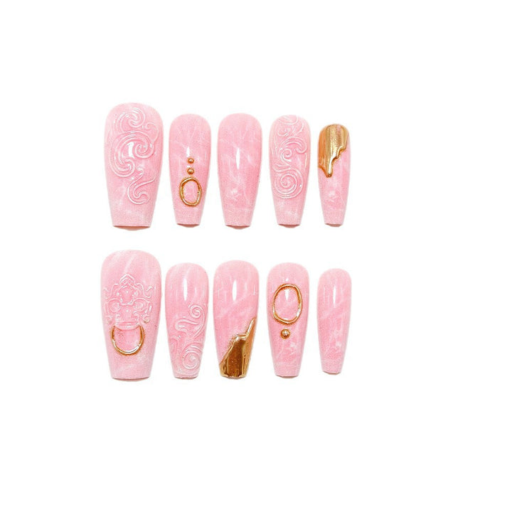 Artificial nails with elegant decorations Bowlift