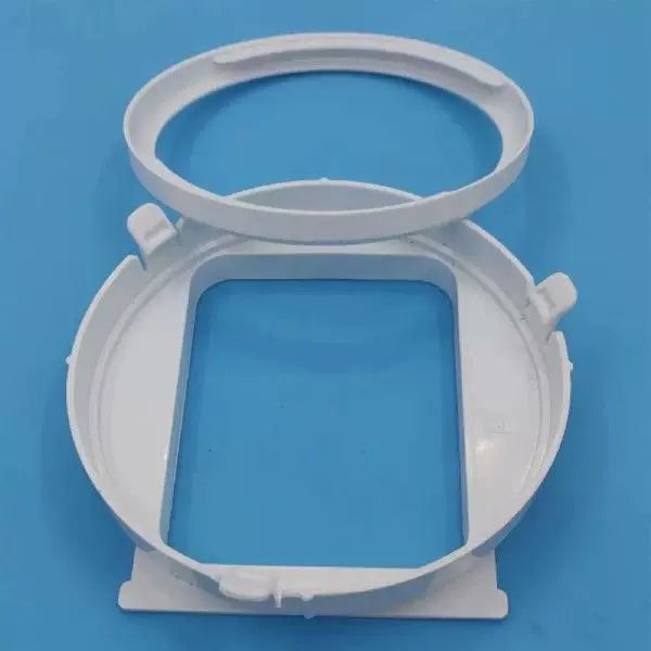 Unisex one size universal window fan adapter with circular exhaust collar and quick-release flange for portable air conditioners Bowlift