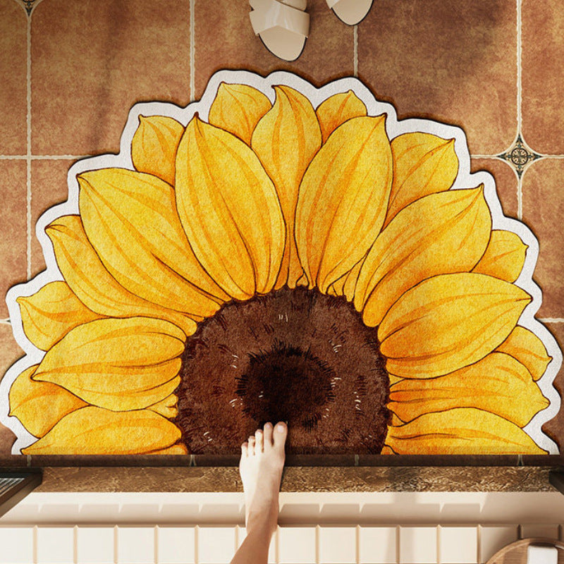 Floral Design Bath Mat Bowlift