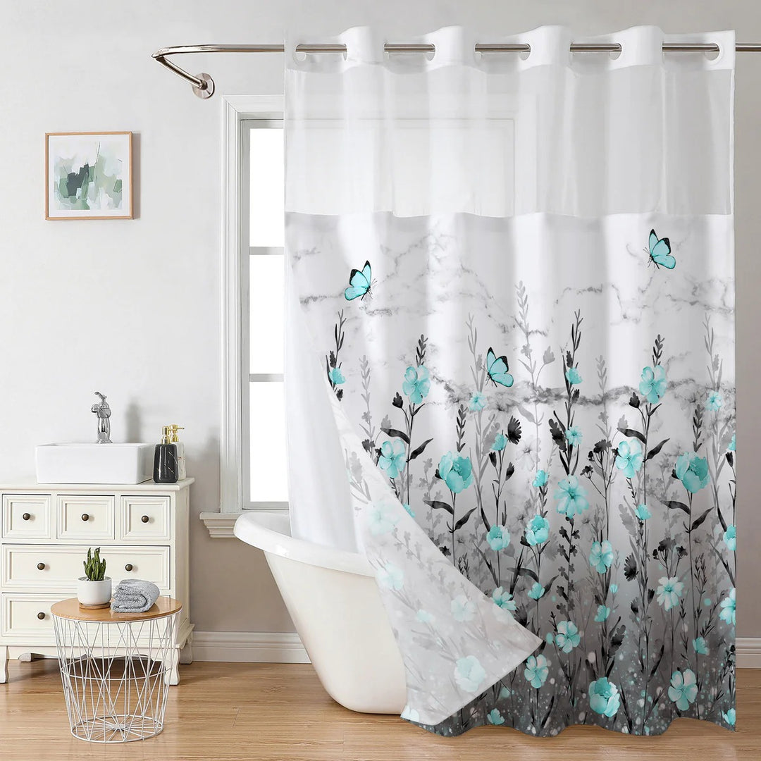 Artistic Floral Shower Curtain Bowlift