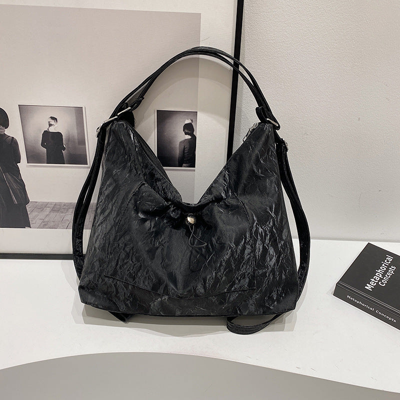 Crinkled Pouch Handbag Bowlift