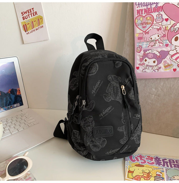 Bear Print Mini Backpack