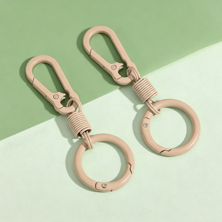Durable silicone-coated carabiner keyring set with retractable coil Bowlift