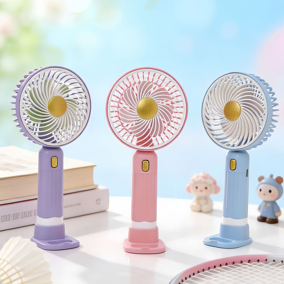 Women Portable Mini Hand Fan with USB Charging Function and Multiple Speed Levels Bowlift