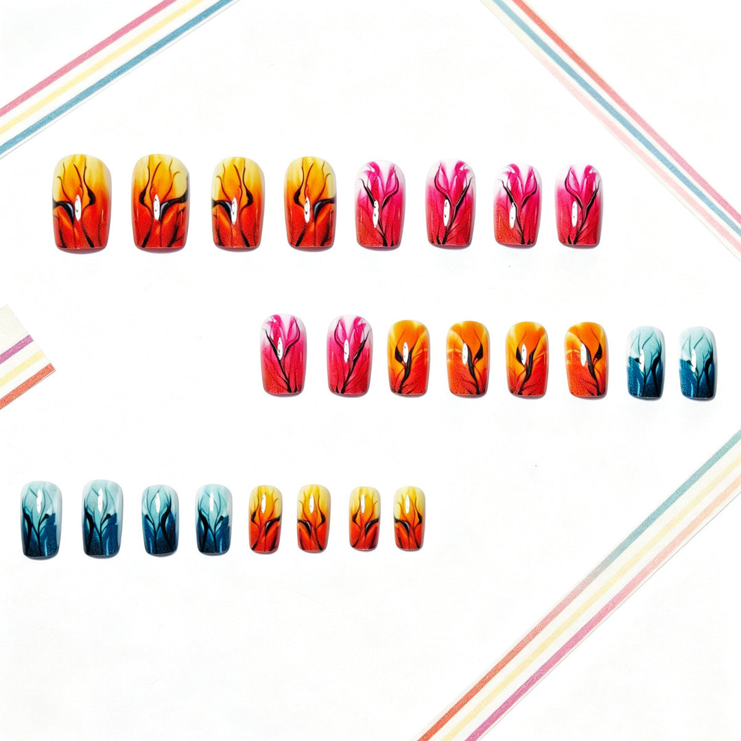 Artificial nails with autumn leaf design Bowlift