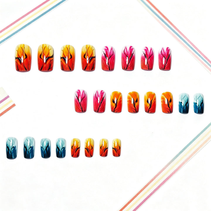 Artificial nails with autumn leaf design Bowlift