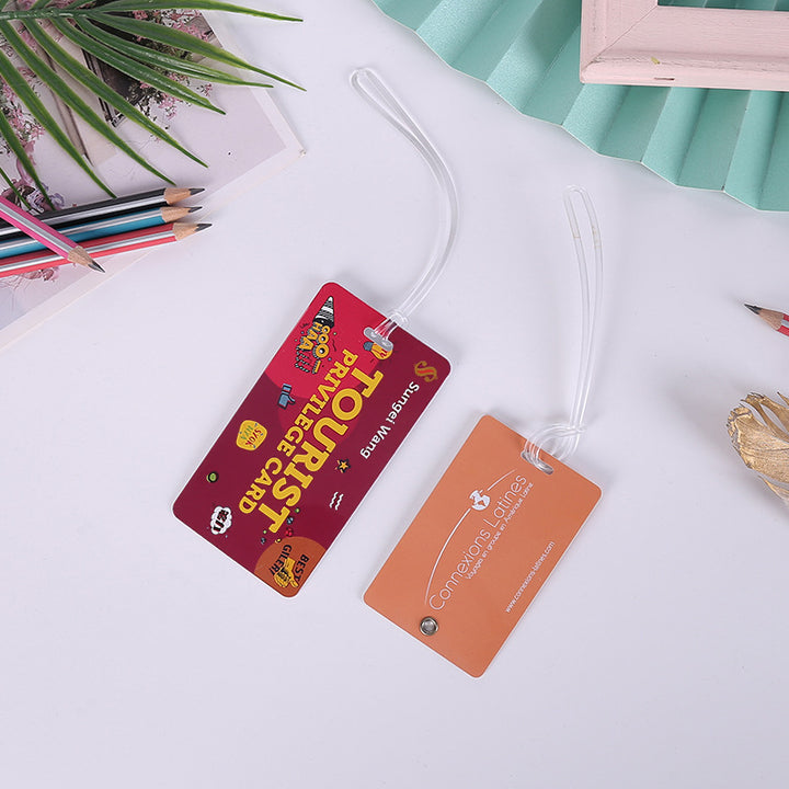 durable PVC luggage tag set with transparent loop Bowlift