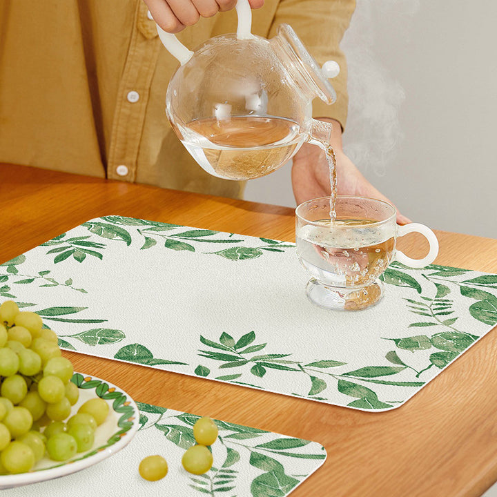 Decorative Plant-Themed Table Mat Bowlift
