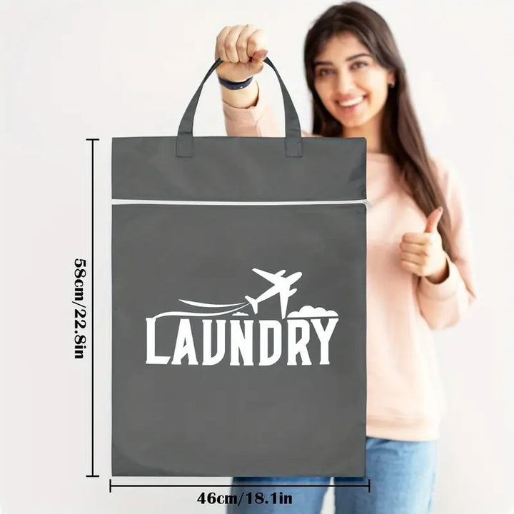 Stylish Laundry Tote with Zipper Bowlift