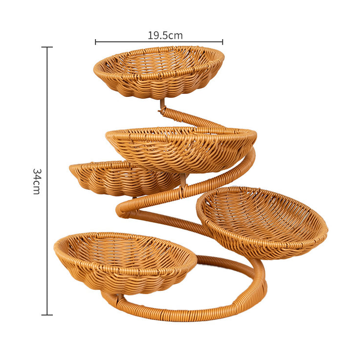 Multi-Tiered Wicker Fruit Stand Bowlift