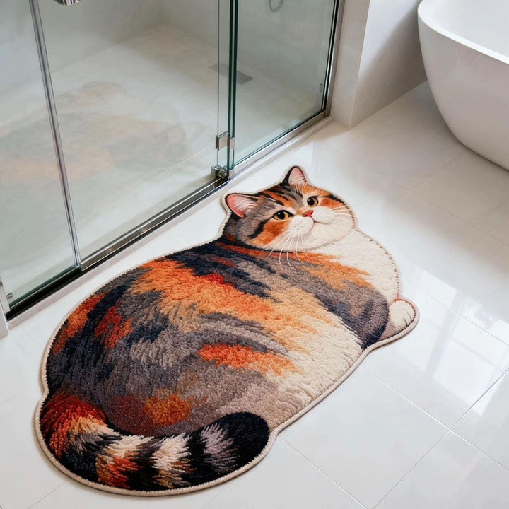 Cat-shaped Plush Bath Mat