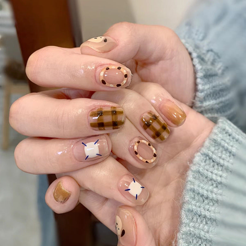 Luxury Press-On Nail Set with Glitter Accent Bowlift