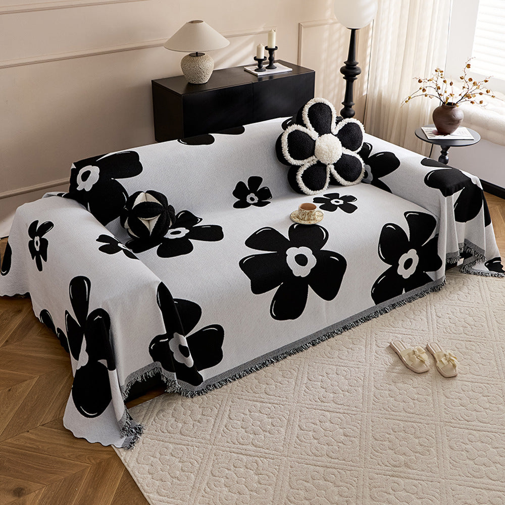 Floral Patterned Sofa Throw Blanket