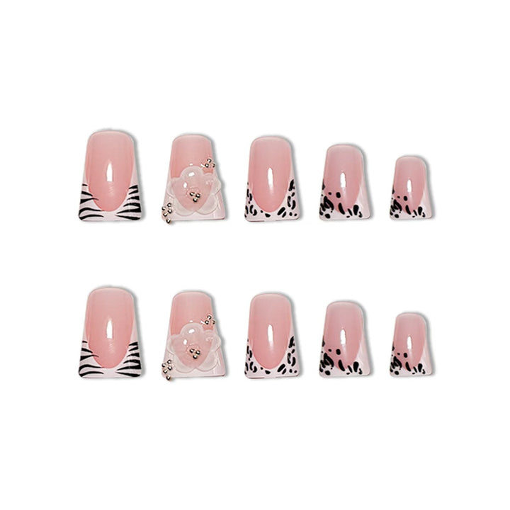 Luxury Floral French Tip Nail Extensions Bowlift