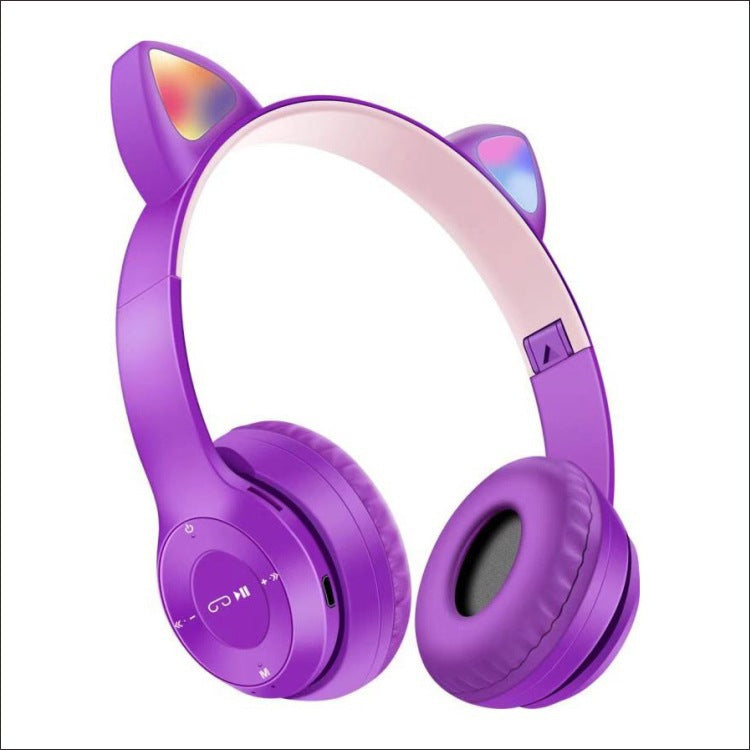 Cat-Ear Bluetooth Headphones with LED Lights