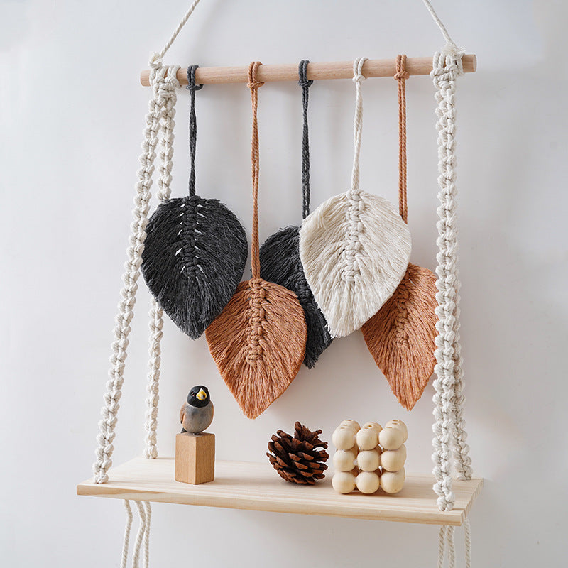 Bohemian Macrame Leaf Art Display Shelf Bowlift