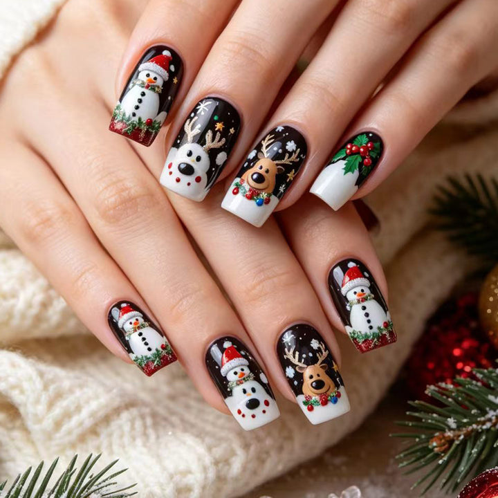Festive 3D Holiday Character Nail Art Bowlift