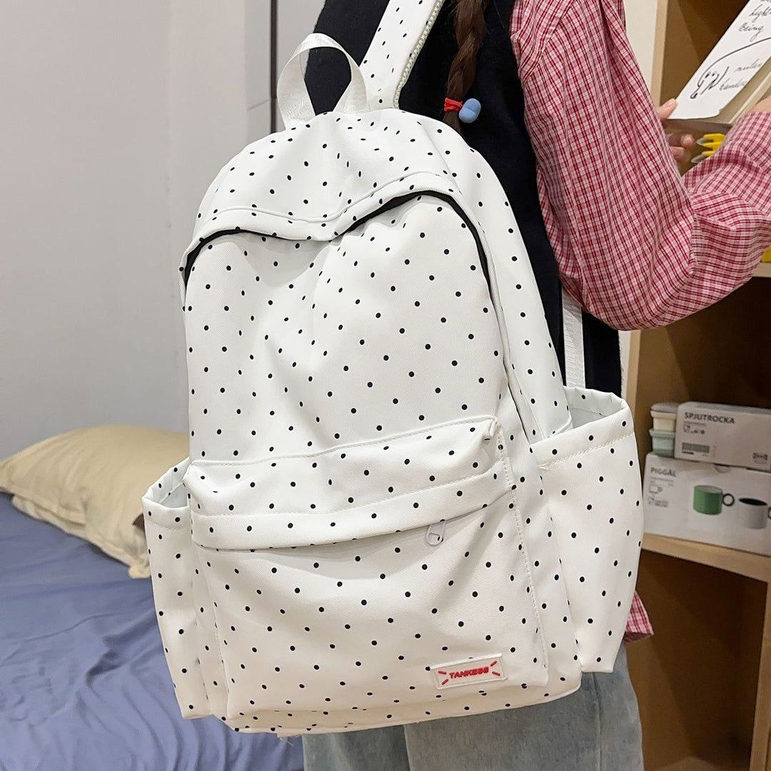Stylish Polka Dot Backpack Bowlift
