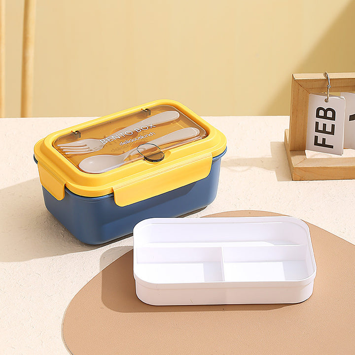 Leakproof Compartmentalized Kids Bento Lunchbox with Removable Round Soup Bowl and Utensil Storage Bowlift