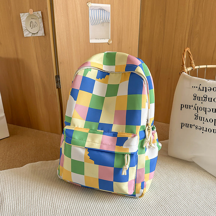 Colorful Checkered Pattern Backpack