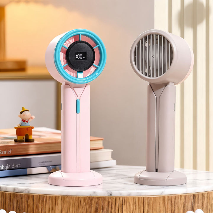 Women Portable Fan with USB Connection and Digital Display Bowlift