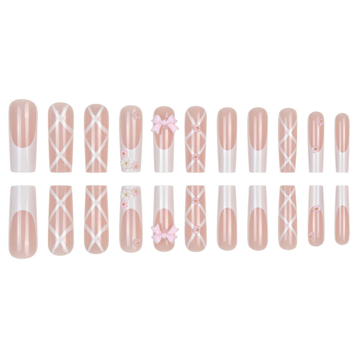Decorative Elegant Long Acrylic Press-On Nails Bowlift
