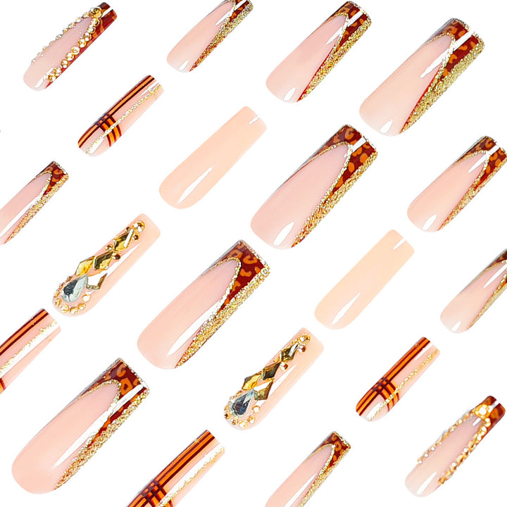 Decorative Stiletto Nail Art Tips with Gems Bowlift