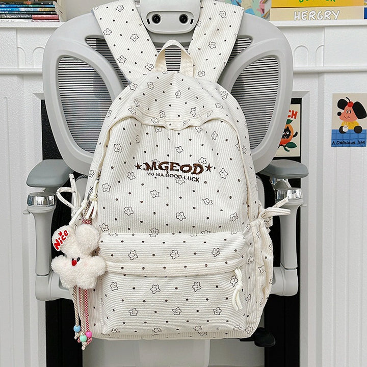 Casual Corduroy Backpack Bowlift