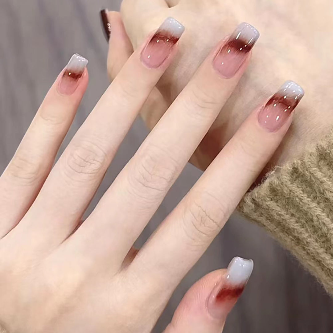 Elegant Long Square Press-On Nails Bowlift