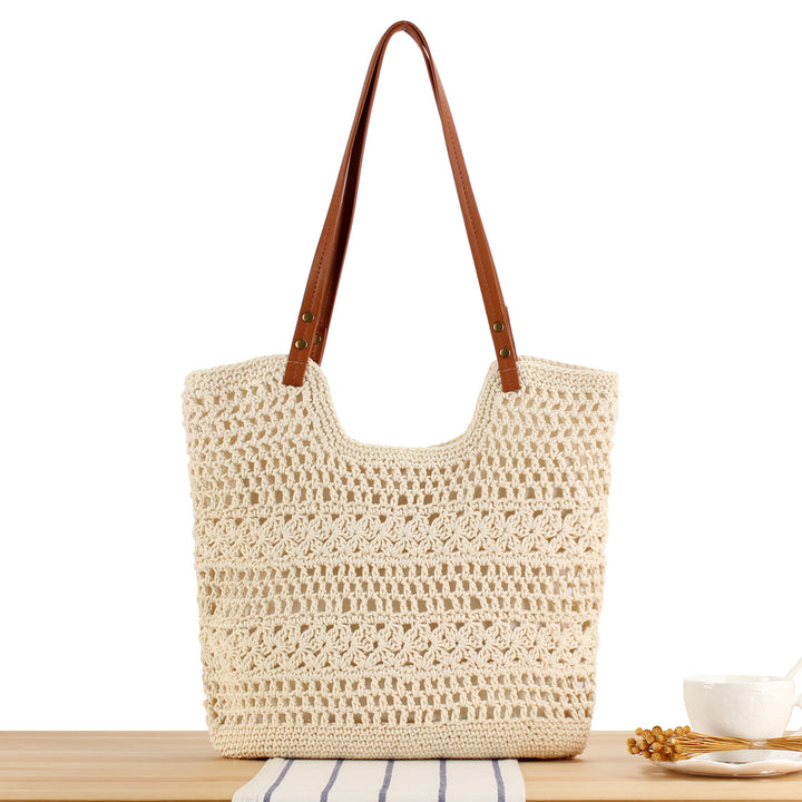 Handbag Made of Braided Macrame with Sturdy Leather Straps Bowlift