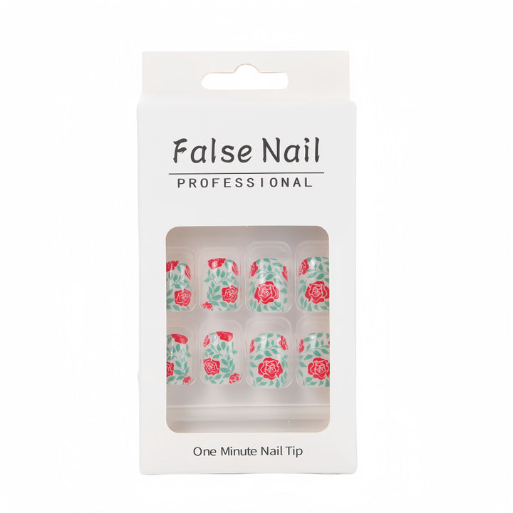 Artificial nails with romantic rose pattern Bowlift