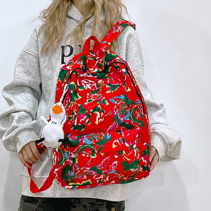 Leisure backpack with colorful floral pattern Bowlift