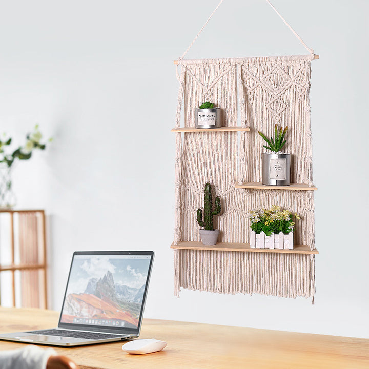 Floating Wooden Plant Shelf