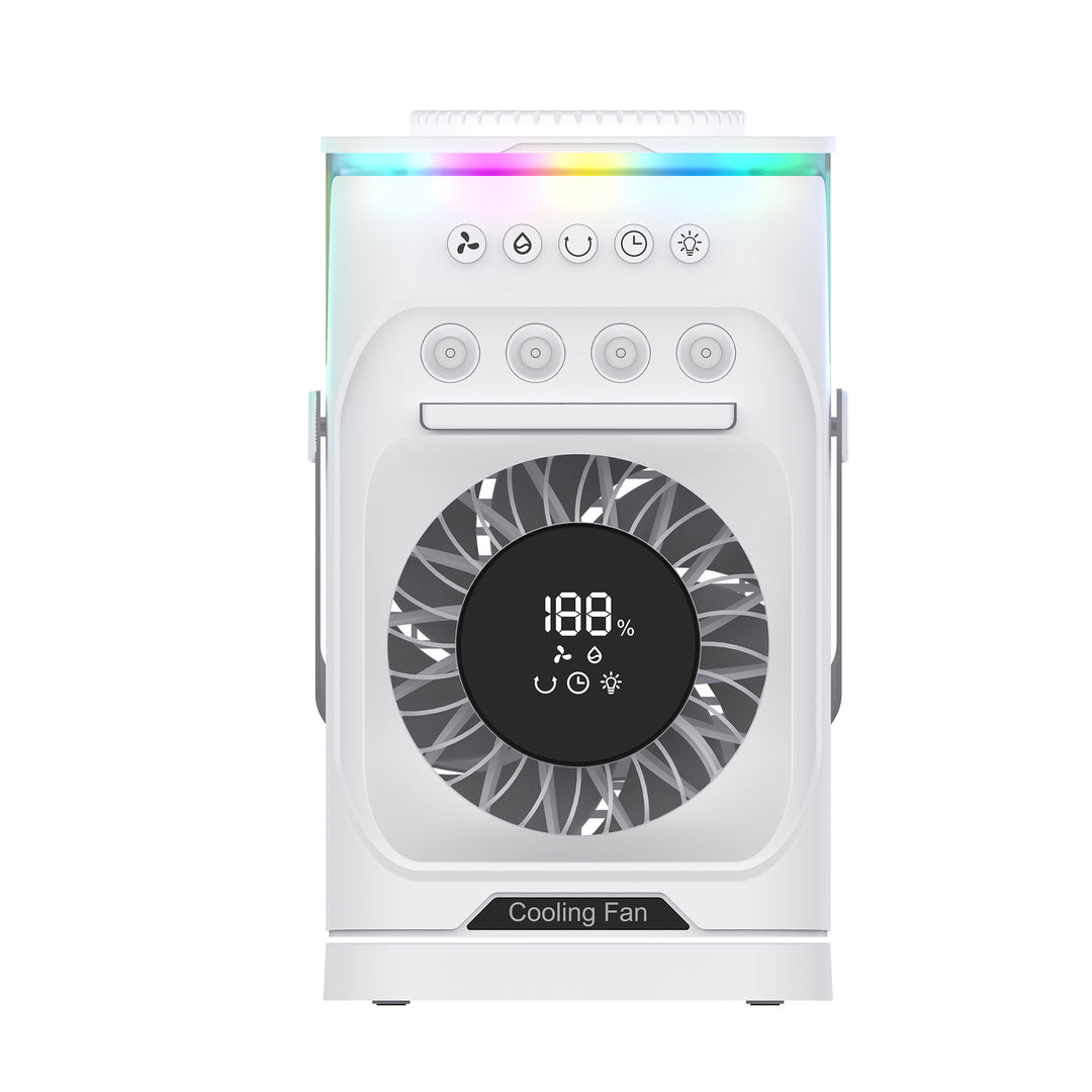 Portable Humidifying Cooling Fan with LED Features Bowlift
