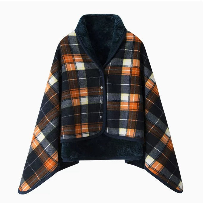 Women Comfortable Throw Blanket with Checkered Pattern Bowlift