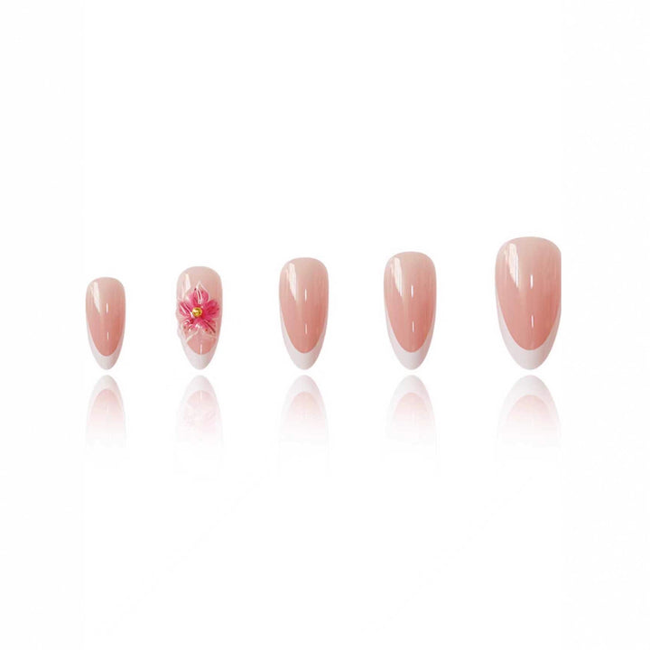 Elegant Floral Acrylic Nail Art Bowlift