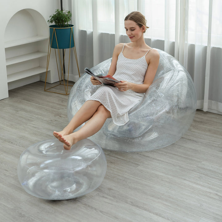 Women Inflatable Relax Lounge Chair with Footrest Bowlift