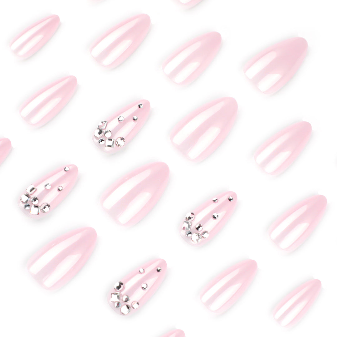 Artful nail art with delicate glitter accents and elegant French tip Bowlift