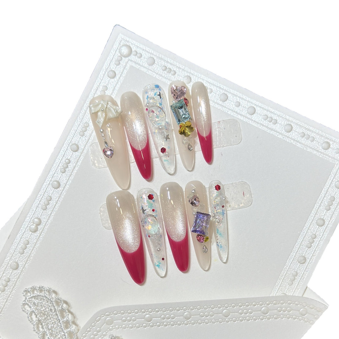 Stylish Decorative Press-On Nail Set Bowlift