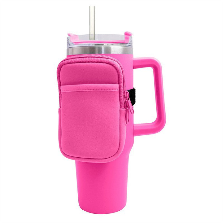 Unisex cup holder with practical pocket Bowlift