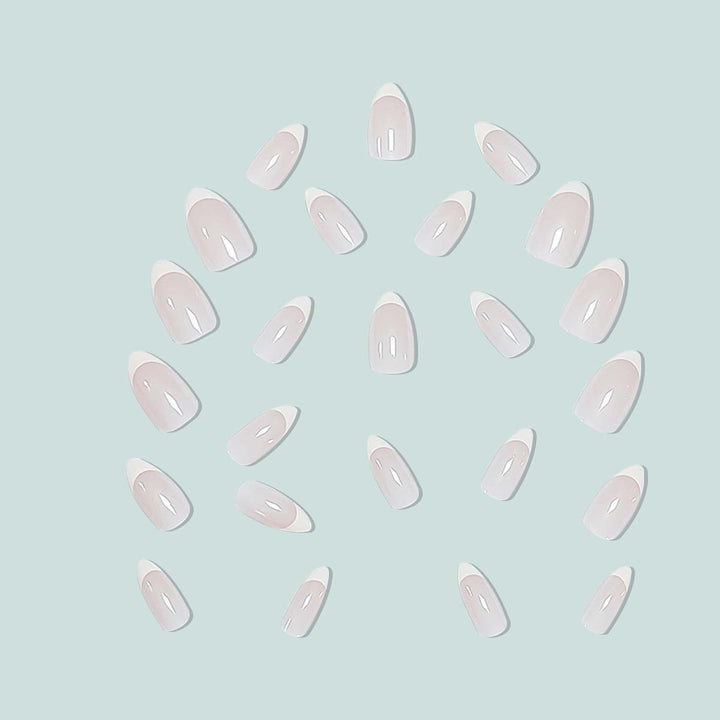 Elegant stiletto nails with French design Bowlift