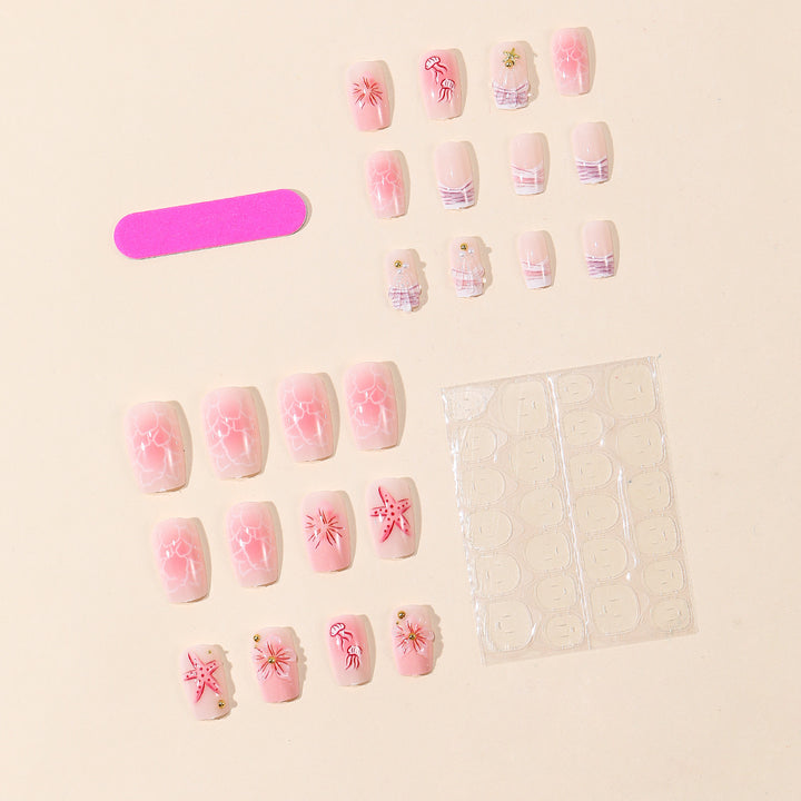 Artistic Floral Acrylic Nail Art Extensions Bowlift