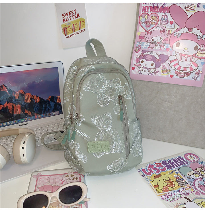 Bear Print Mini Backpack