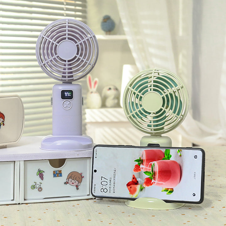 Women's Portable Mini USB Fan with LCD Display Bowlift