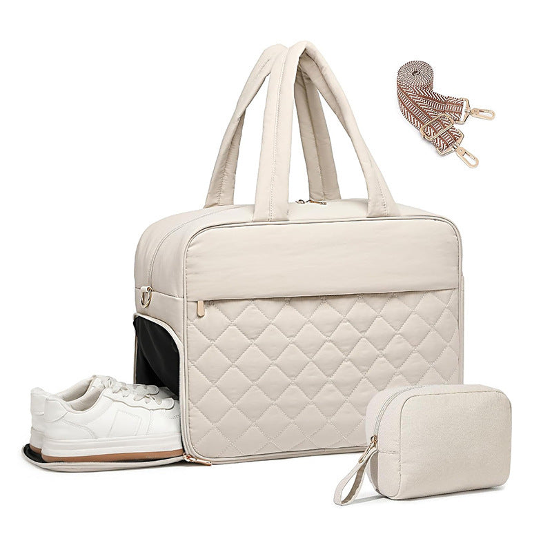 Quilted Multi-Functional Sports Duffle Bag Bowlift